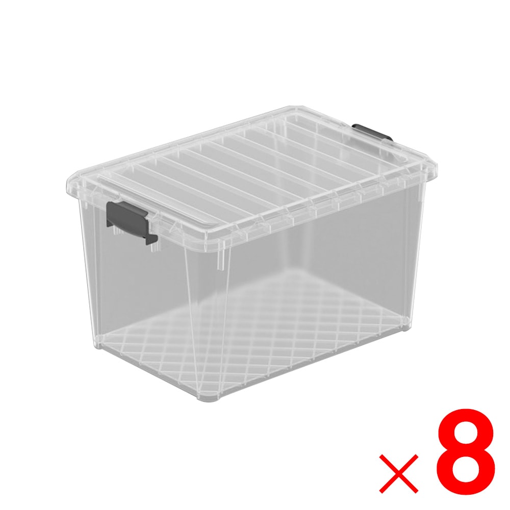 【送料無料】【法人限定】サンコー エコンボックス #44Ｎ セット 透明/ブラック 204451-01 ×8個 セット販売 【メーカー直送・代引不可・置配不可】