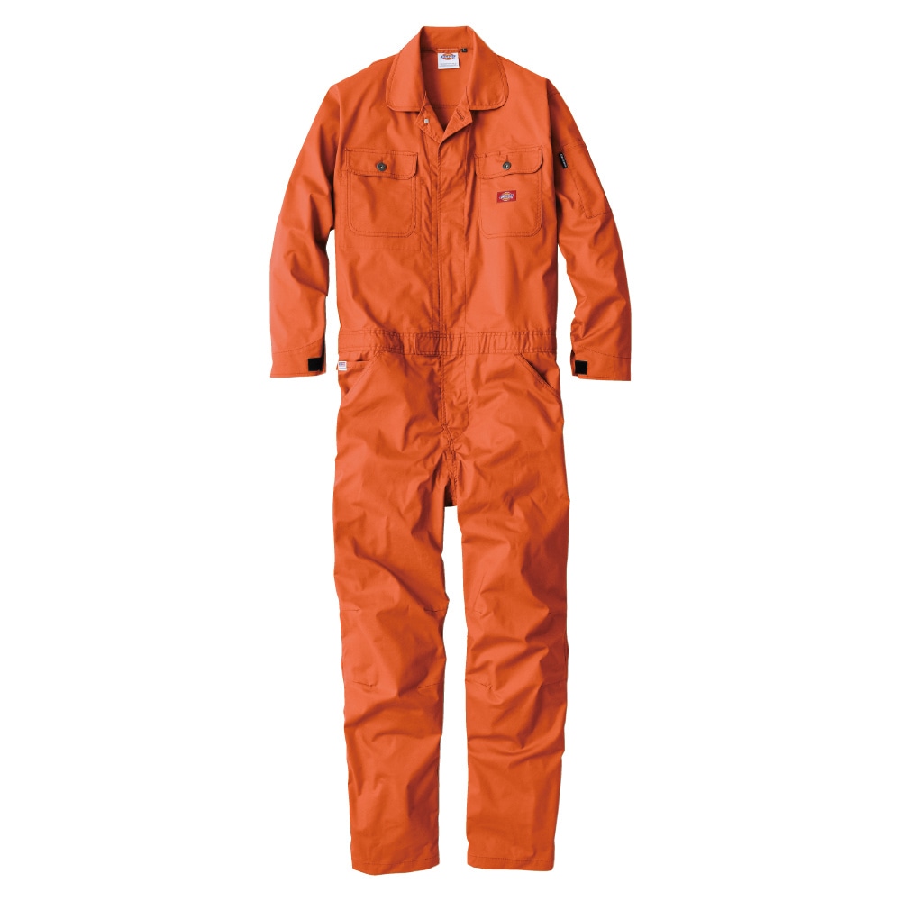【送料無料】ディッキーズ Dickies ストレッチCVC長袖ツナギ オレンジ 3L D-746