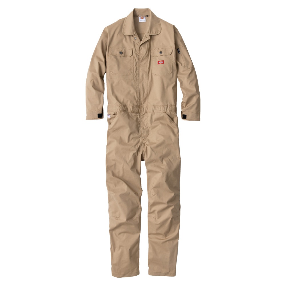 【送料無料】ディッキーズ Dickies ストレッチCVC長袖ツナギ カーキ LL D-746