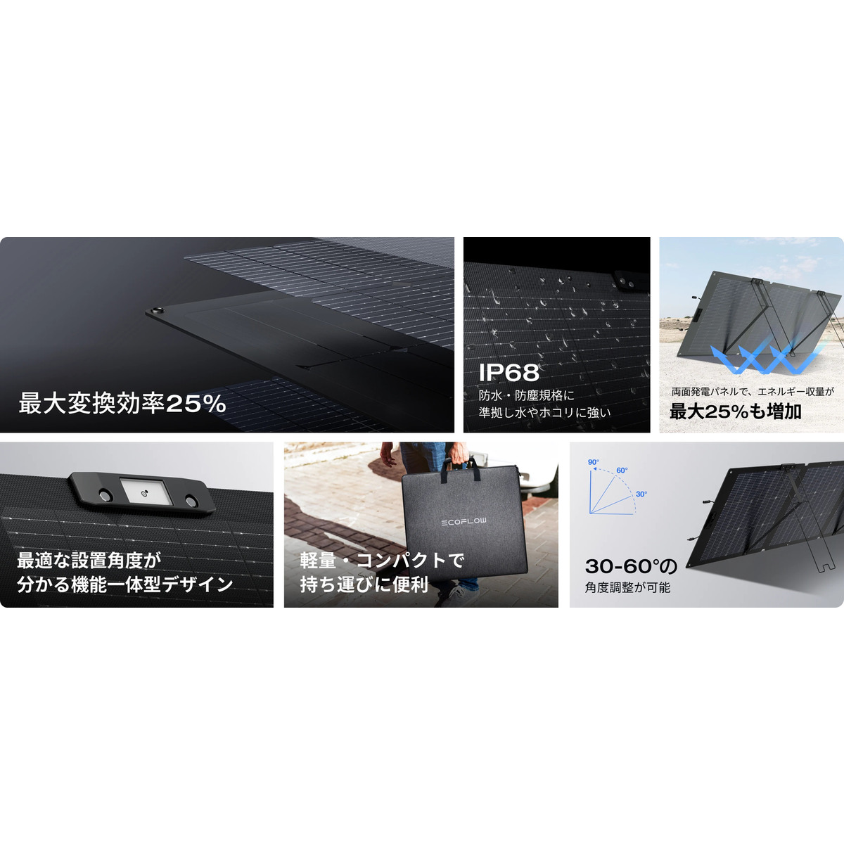 送料無料】エコフロー EcoFlow 160W両面ソーラーパネルGen2