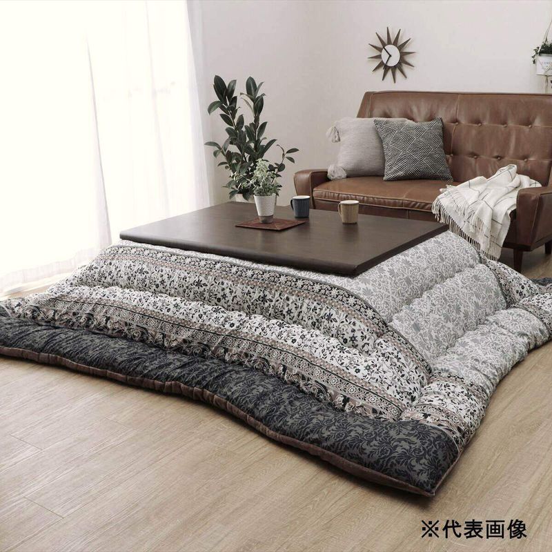【送料無料】こたつ布団 レイエル 約205×205cm ブラウン 【メーカー直送・代引不可・置配不可・配送地域限定】