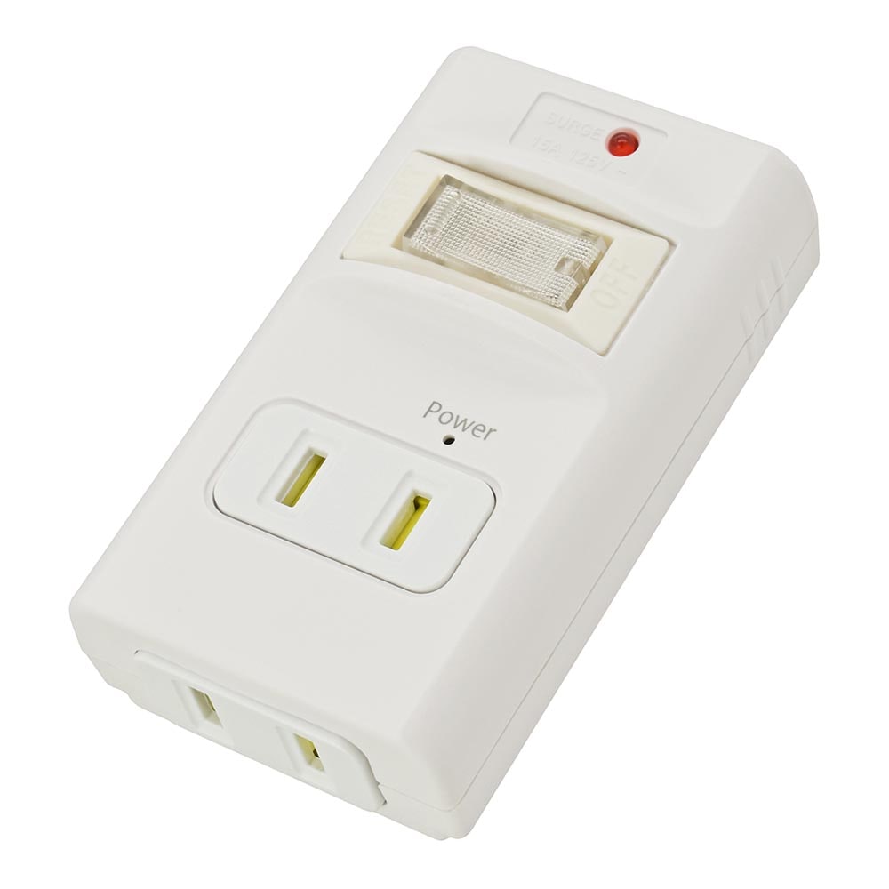 オーム電機 発煙ガードスイッチ付タップ 2個口 HS-A2PH-W