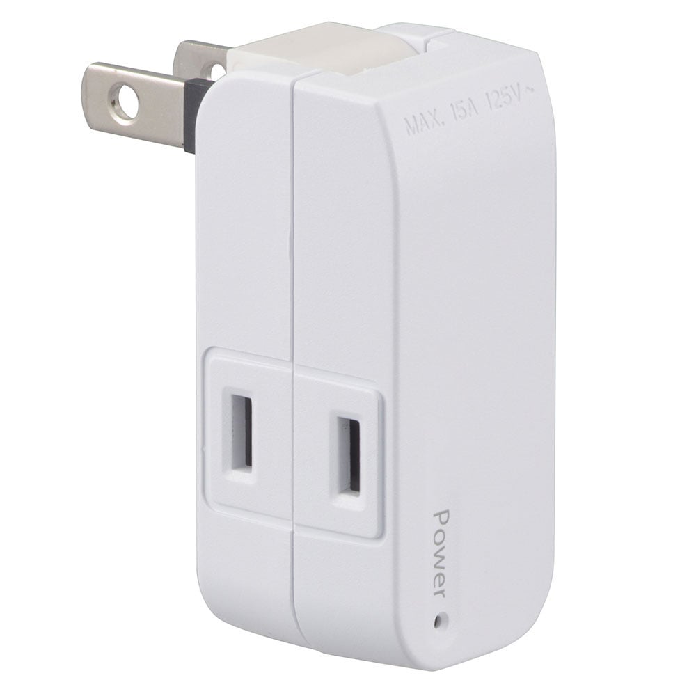 オーム電機 発煙ガードマイクロタップ 2個口 HS-TM2HU3-W