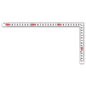 シンワ測定 曲尺 平ぴたホワイト 30cm/1尺 併用目盛 11179