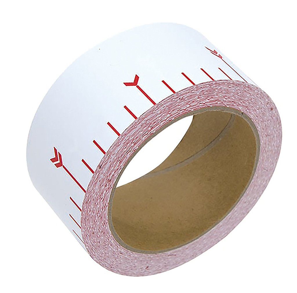 シンワ測定 貼付ロッド合成紙製 50mm×25m 赤白30cm間隔 78193