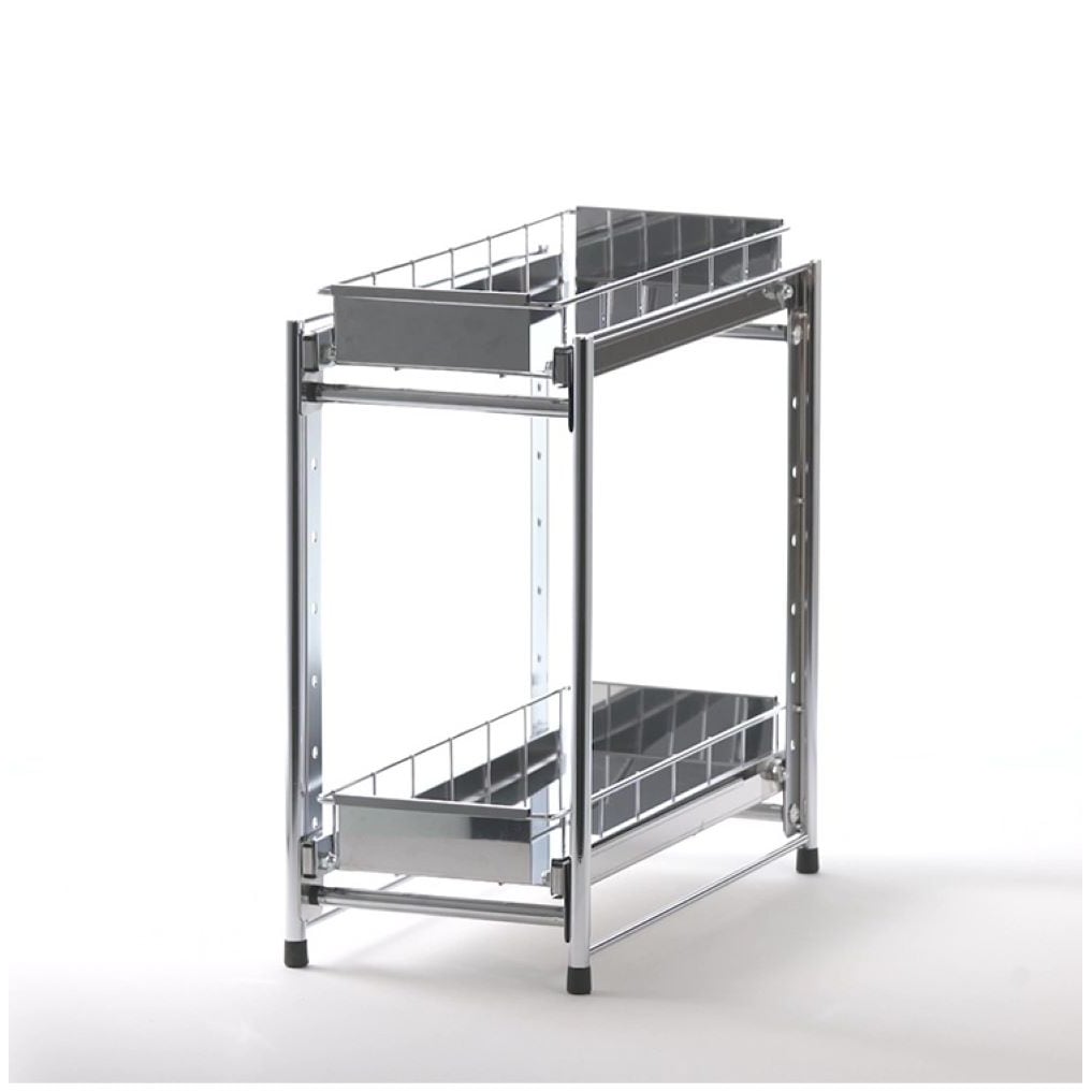 【送料無料】オビタス ステンレス製引出しラック2段 幅20cm YMG-021