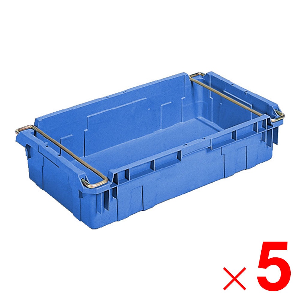 【送料無料】【法人限定】サンコー サンバケット #38N ハンドル付 孔無 ブルー 203906-01×5個 セット販売 【メーカー直送・代引不可・置配不可】