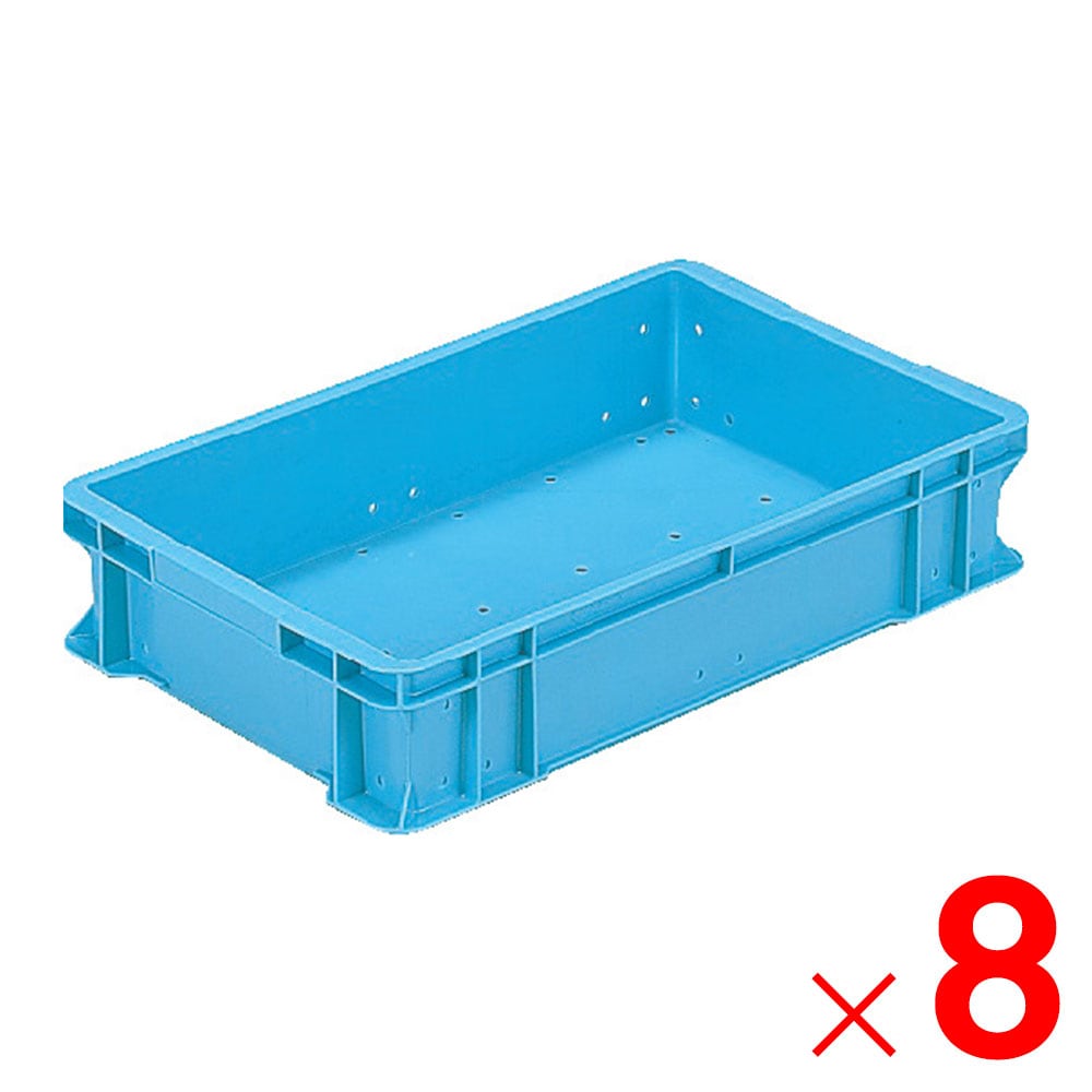 【送料無料】【法人限定】サンコー トロ函 B-1 孔有 ライトブルー 202702-00×8個 セット販売 【メーカー直送・代引不可・置配不可】