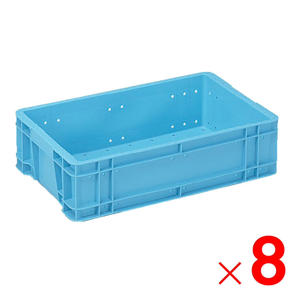 【送料無料】【法人限定】サンコー トロ函 B-3 孔有 ライトブルー 203401-00×8個 セット販売 【メーカー直送・代引不可・置配不可】