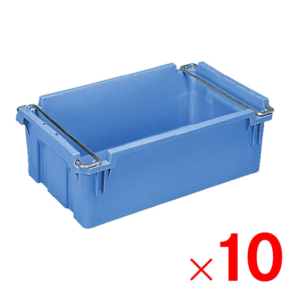【送料無料】【法人限定】サンコー サンバケット #37N-2 ハンドル付 孔無 ブルー 203782-01×10個 セット販売 【メーカー直送・代引不可・置配不可】