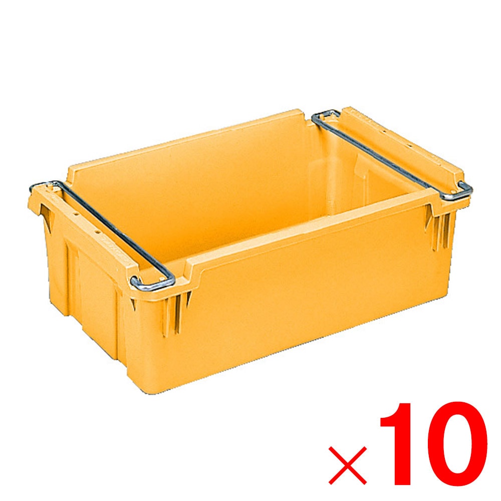 【送料無料】【法人限定】サンコー サンバケット #37N-2 ハンドル付 孔無 オレンジ 203782-01×10個 セット販売 【メーカー直送・代引不可・置配不可】