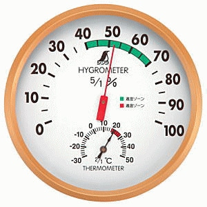 シンワ測定 温湿度計 G 丸型 15cm 72605