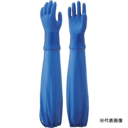 ショーワグローブ 腕カバー付耐油ビニローブ ブルー Mサイズ NO695-M