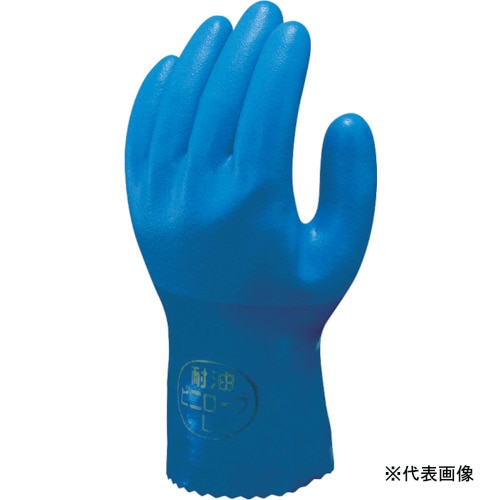 ショーワグローブ 耐油ビニローブ ブルー Lサイズ 2双入り NO652-L