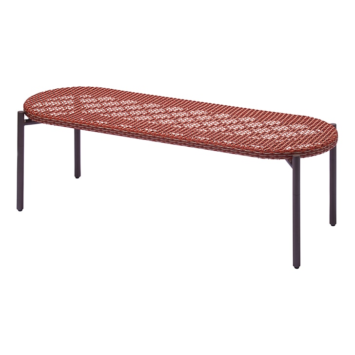 【送料無料】パティオプティ WAシリーズ ベンチ テーブル ロング レッド 660-180 【メーカー直送・代引不可・置配不可】