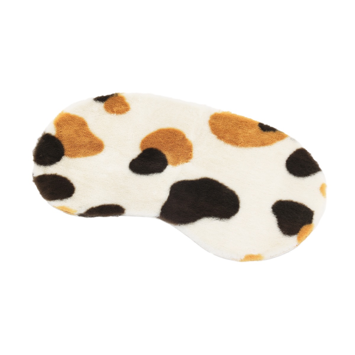 【送料無料】フェイクファー ルームマット シャトン 三毛猫 アイボリー 約50×80cm 【メーカー直送・代引不可・置配不可】