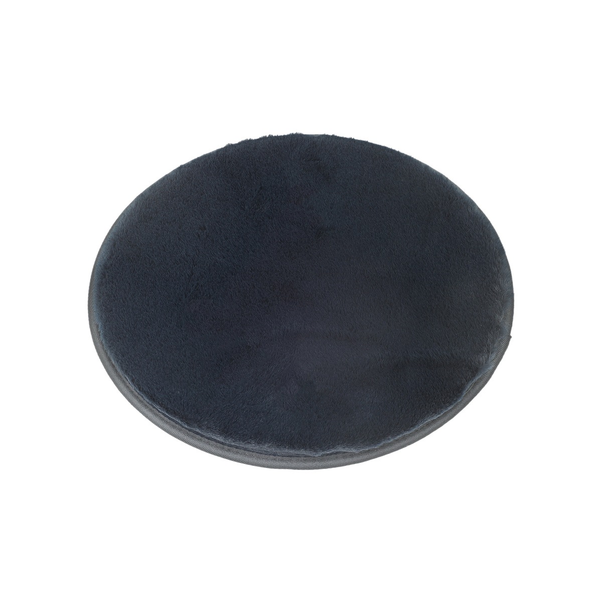 【送料無料】フェイクファー チェアパッド シャトン 黒猫 ブラック 約38R 【メーカー直送・代引不可・置配不可】