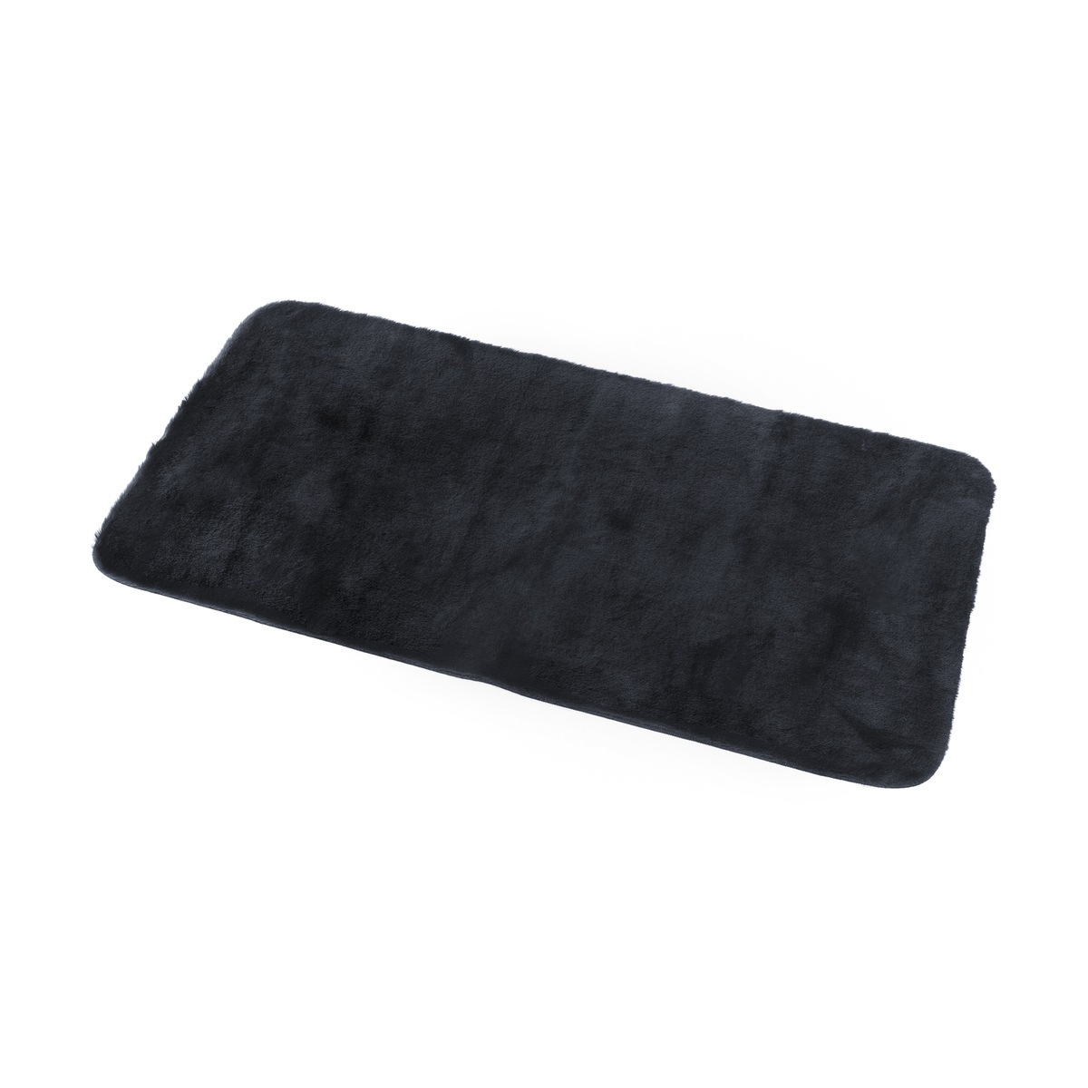 【送料無料】フェイクファー ルームマット シャトン 黒猫 ブラック 約60×120cm 【メーカー直送・代引不可・置配不可】