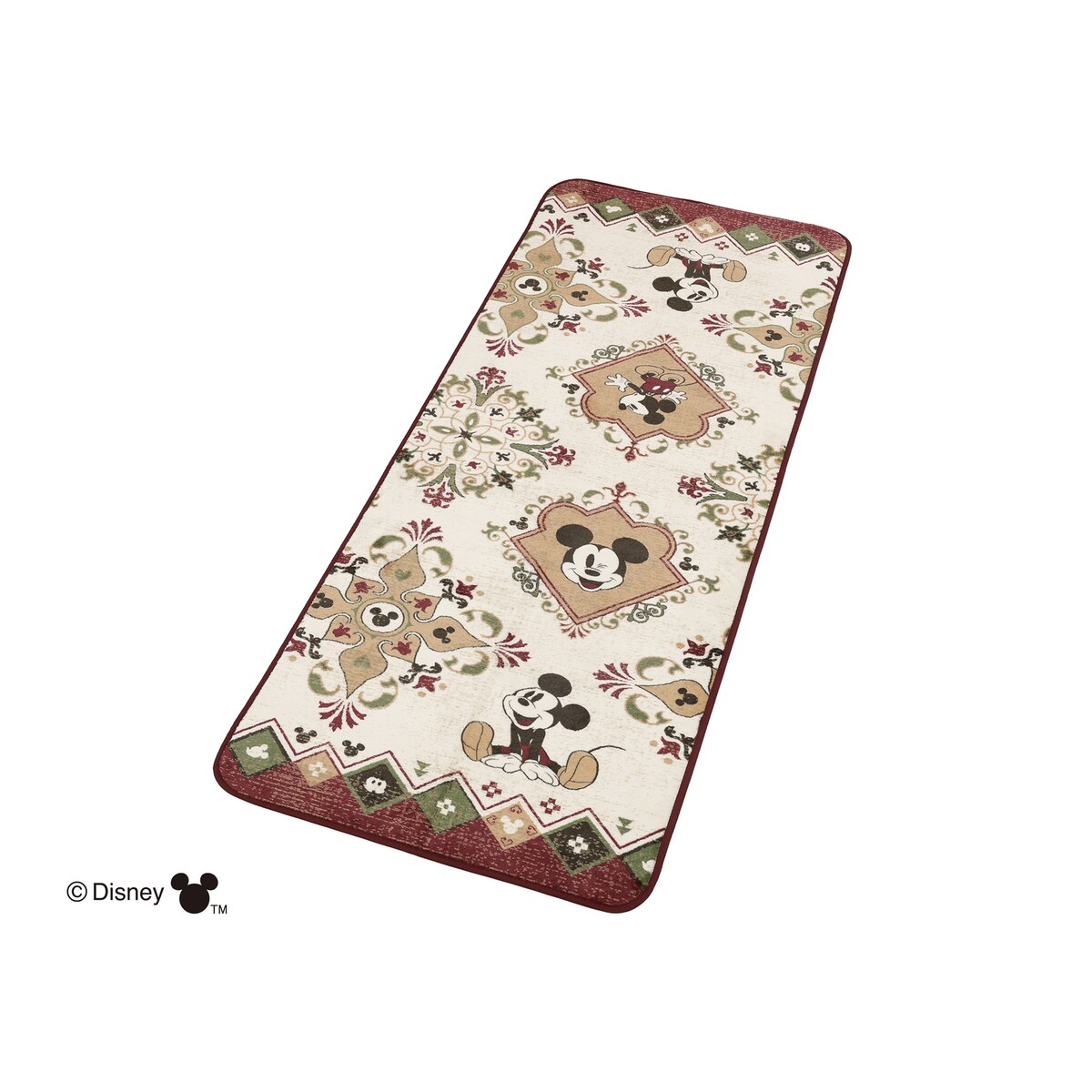 【送料無料】フランネルラグ ミッキーマウスオリエント レッド 約70×180cm 【メーカー直送・代引不可・置配不可】