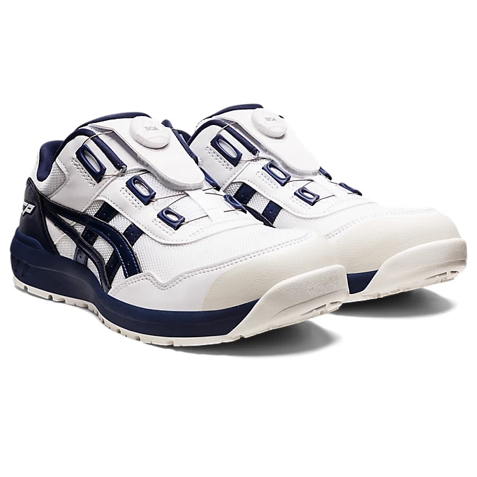 【送料無料】アシックス ウィンジョブ CP209 BOA ホワイト×ピーコート 24.5cm 1271A029.102