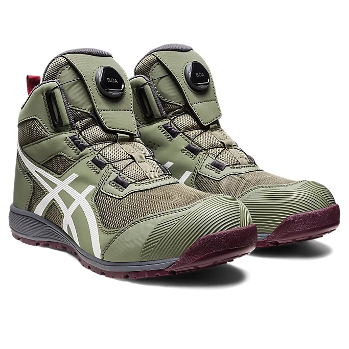 【送料無料】アシックス ウィンジョブ CP214 TS BOA ライケングリーン×ホワイト 28.0cm 1271A056.300