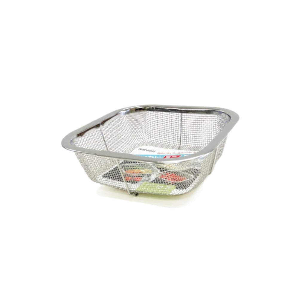 ミネックスメタル ステンレス製 ミニ角ざる 浅型 13cm V-415