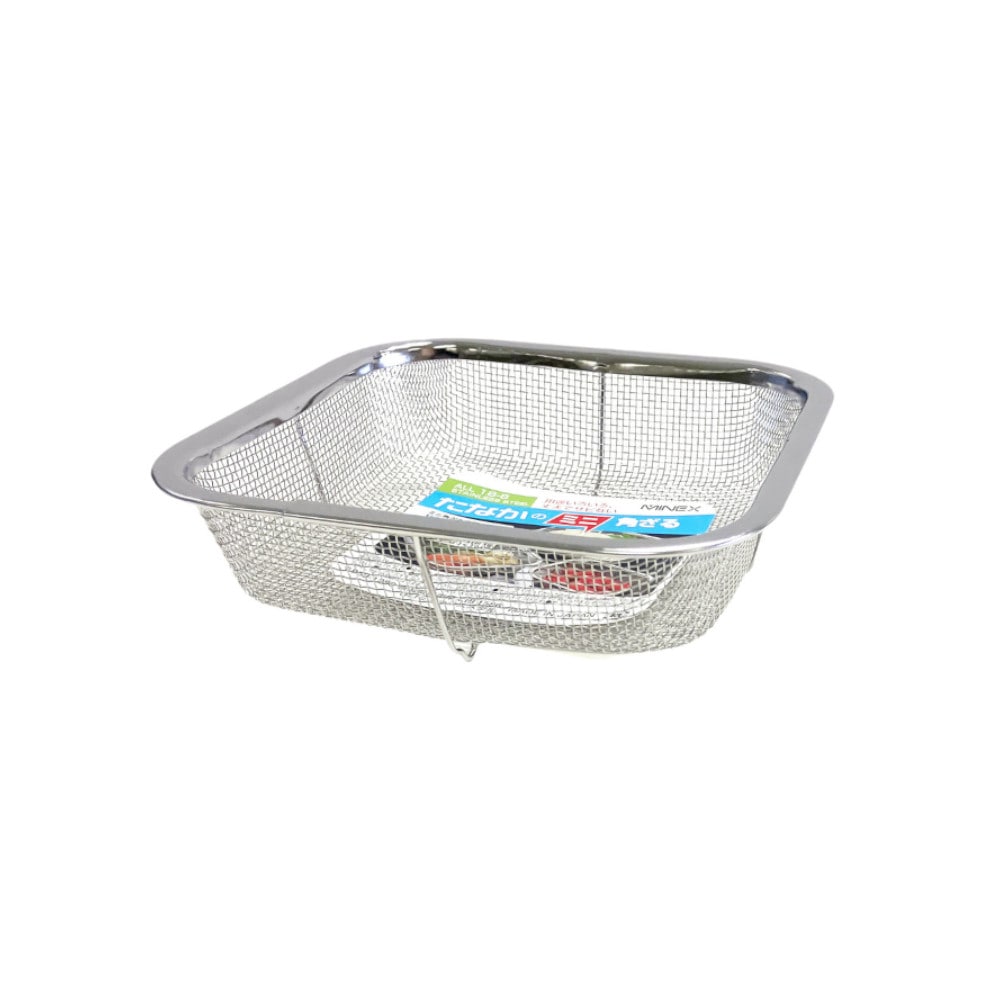 ミネックスメタル ステンレス製 ミニ角ざる 浅型 16cm V-416