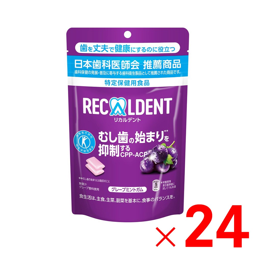【送料無料】モンデリーズ・ジャパン リカルデント グレープミントガム スタンドパウチ 280g×24個 ケース販売
