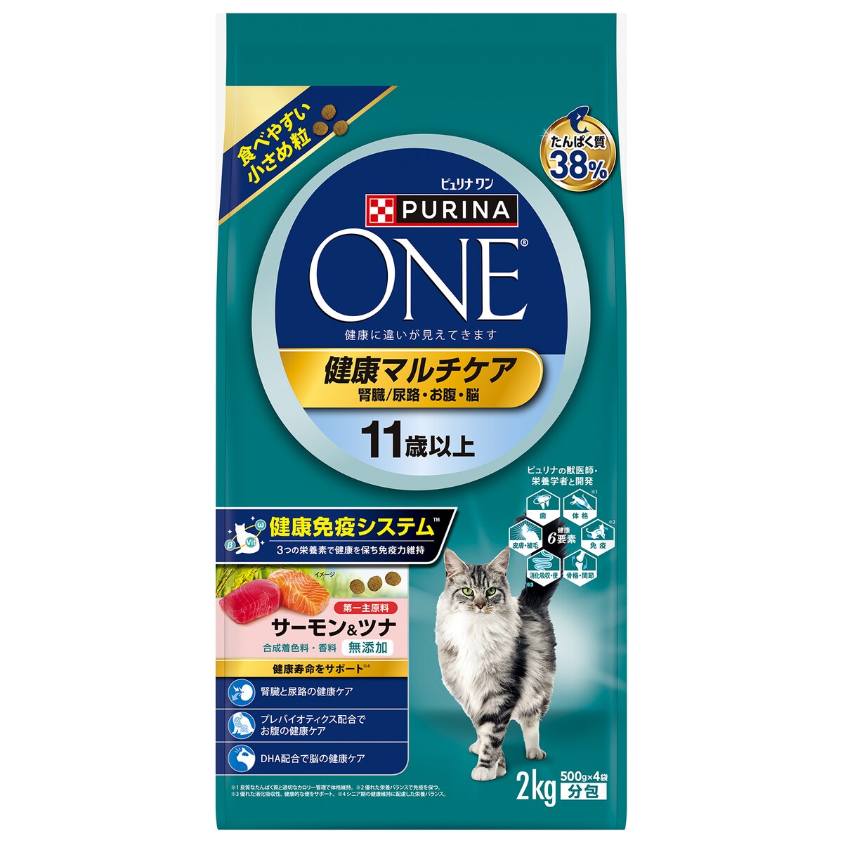 ピュリナワン キャット 健康マルチケア 11歳以上 サーモン&ツナ 2kg