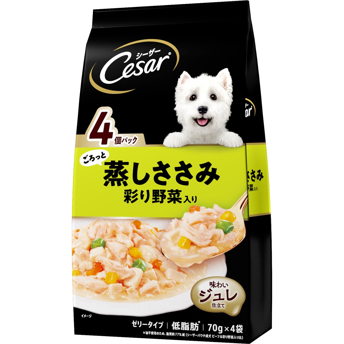 シーザー ごろっと蒸しささみ 彩り野菜入り 70g×4袋