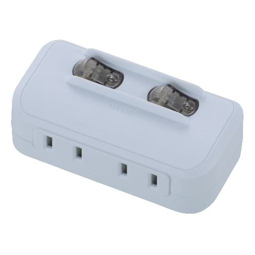 オーム電機 節電タップ 2個口 HS-A1758W