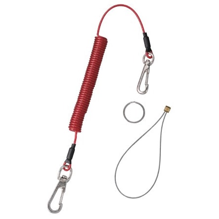 スーパーツール 安全ロープ ステンレスワイヤー芯 1kg用 蛍光レッド ARS10R