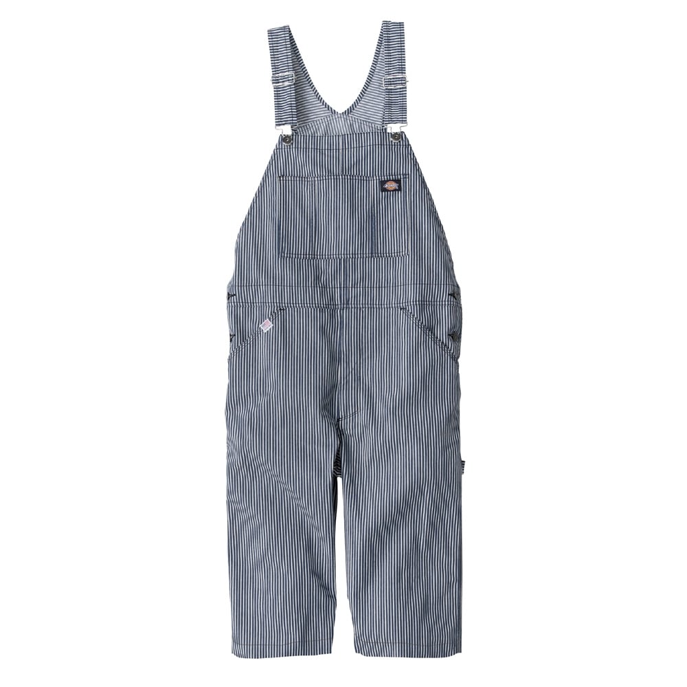 【送料無料】ディッキーズ Dickies ライト ストレッチ ヒッコリー オーバーオール ショート丈 ネイビー M D-7103