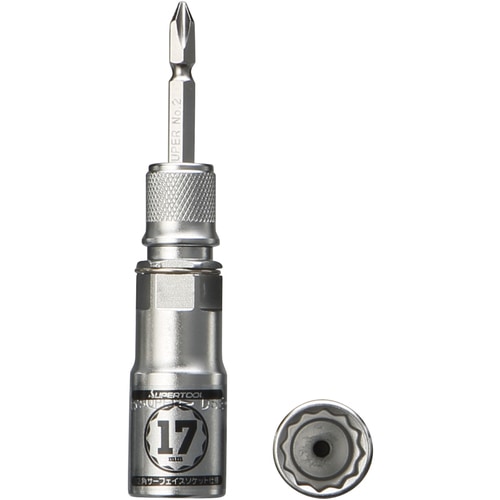 スーパーツール 電ドル用ソケットビット 着脱式 プロスペック 17×6.35mm DSE17