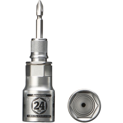 スーパーツール 電ドル用ソケットビット 着脱式 プロスペック 24×6.35mm DSE24