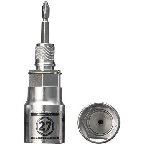 スーパーツール 電ドル用ソケットビット 着脱式 プロスペック 27×6.35mm DSE27