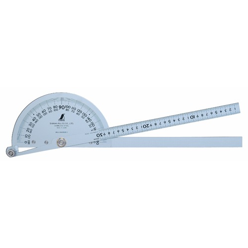 【送料無料】シンワ測定 プロトラクター No.300 シルバー φ210 竿目盛30cm 2本竿 62839