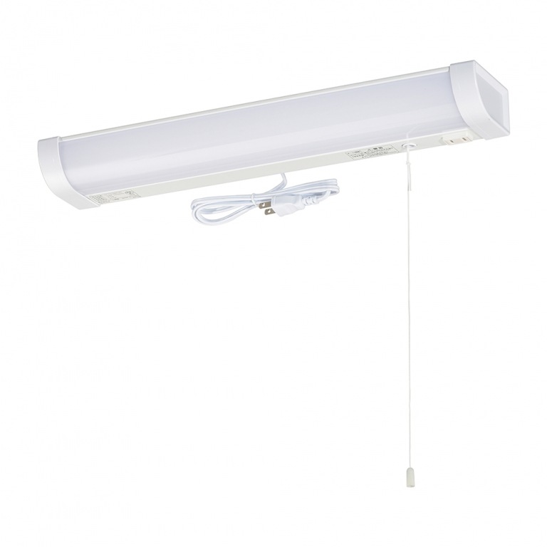 【送料無料】オーム電機 LED流し元灯 15形 昼光色 引き紐スイッチ式 コンセントタイプ LT-LSL09D-HS