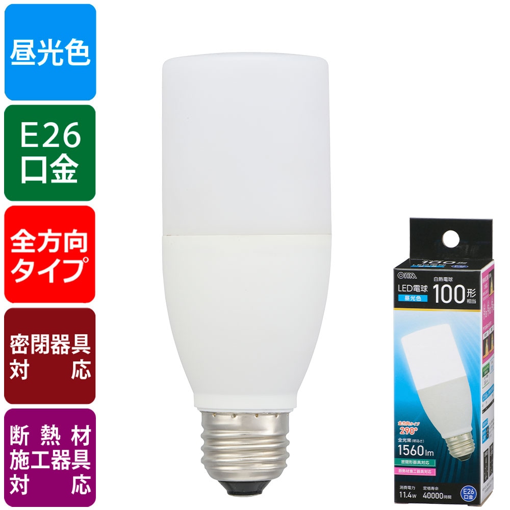 オーム電機 LED電球 E26 100形相当 昼光色 LDT11D-G IS5