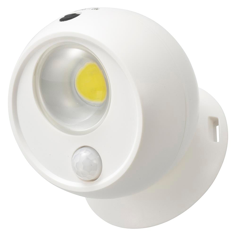 オーム電機 LED電池式センサーボールライト ホワイト LT-SOW10-W