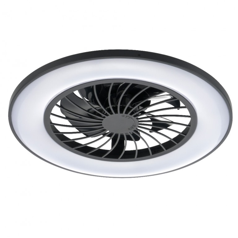 【送料無料】オーム電機 LEDシーリングライトファン付き 12畳用 調光調色 黒 LE-YF49T12Y-K