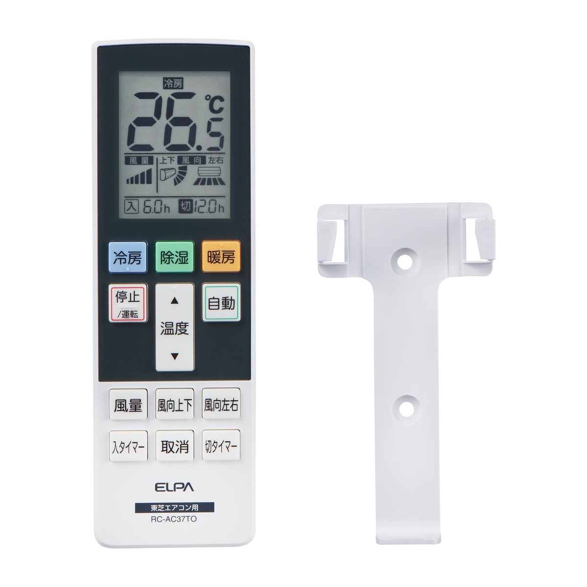 エルパ ELPA エアコンリモコン 東芝用 RC-AC37TO
