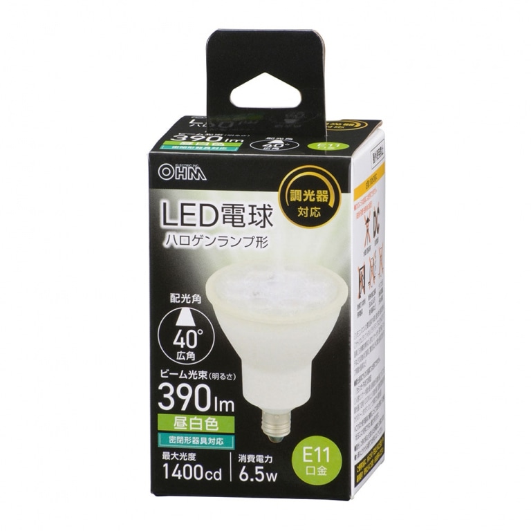 オーム電機 LED電球 ハロゲンランプ形 E11 調光器対応 広角タイプ 昼白色 LDR7N-W-E11/D AG5