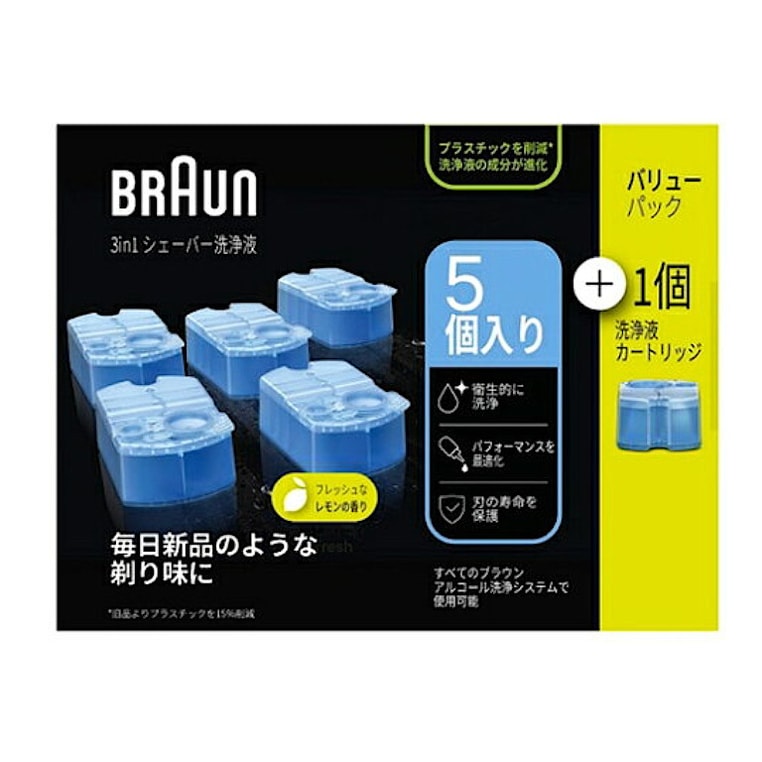 【送料無料】ブラウン クリーン&リニューカートリッジ アルコール洗浄液 5個+1個 CCR5CR