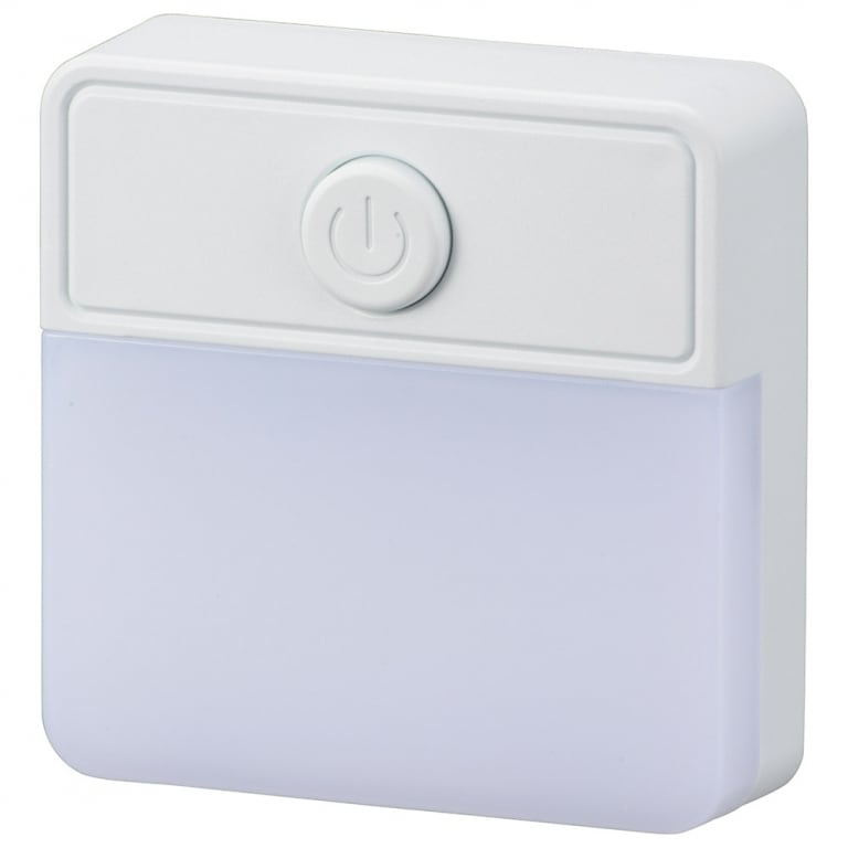 オーム電機 LEDナイトライト スイッチ式 薄型 電球色 NIT-ALA6PSQ-WL