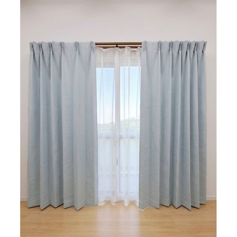 【送料無料】1級遮光4枚組カーテン ファブ 100cm×135cm ブルー 4枚組 061P113BL 【メーカー直送・代引不可・置配不可】