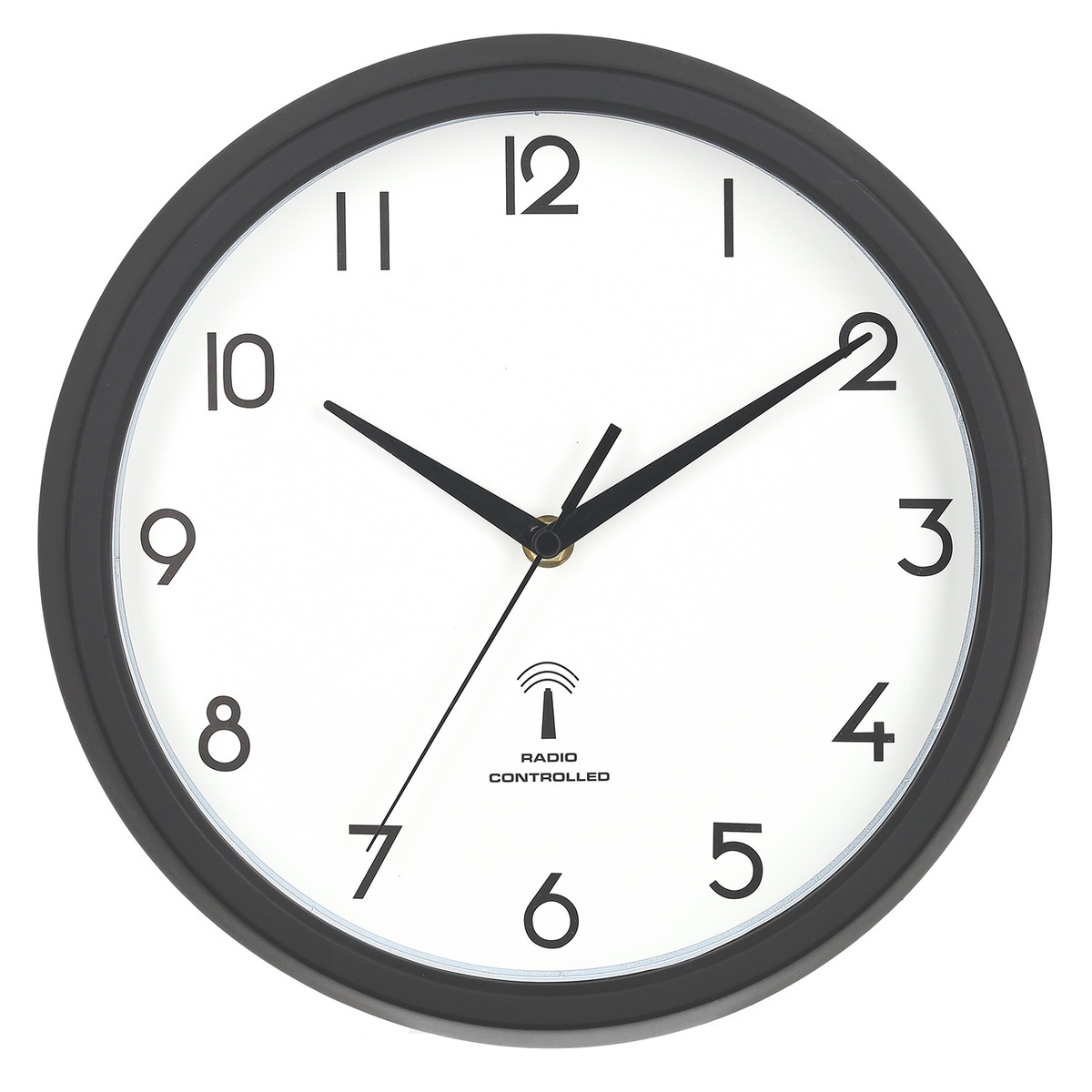 【送料無料】欠品中 次回4月上旬予定 不二貿易 電波掛時計 カペラ 直径27cm BK 27269 EG8819P-RC 【メーカー直送・代引不可・置配不可・配送地域限定】