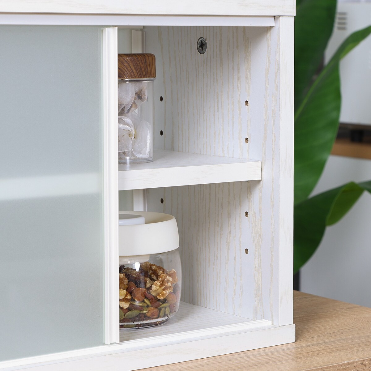 送料無料】不二貿易 カウンター上収納ラック 120幅 オークWH FBC651