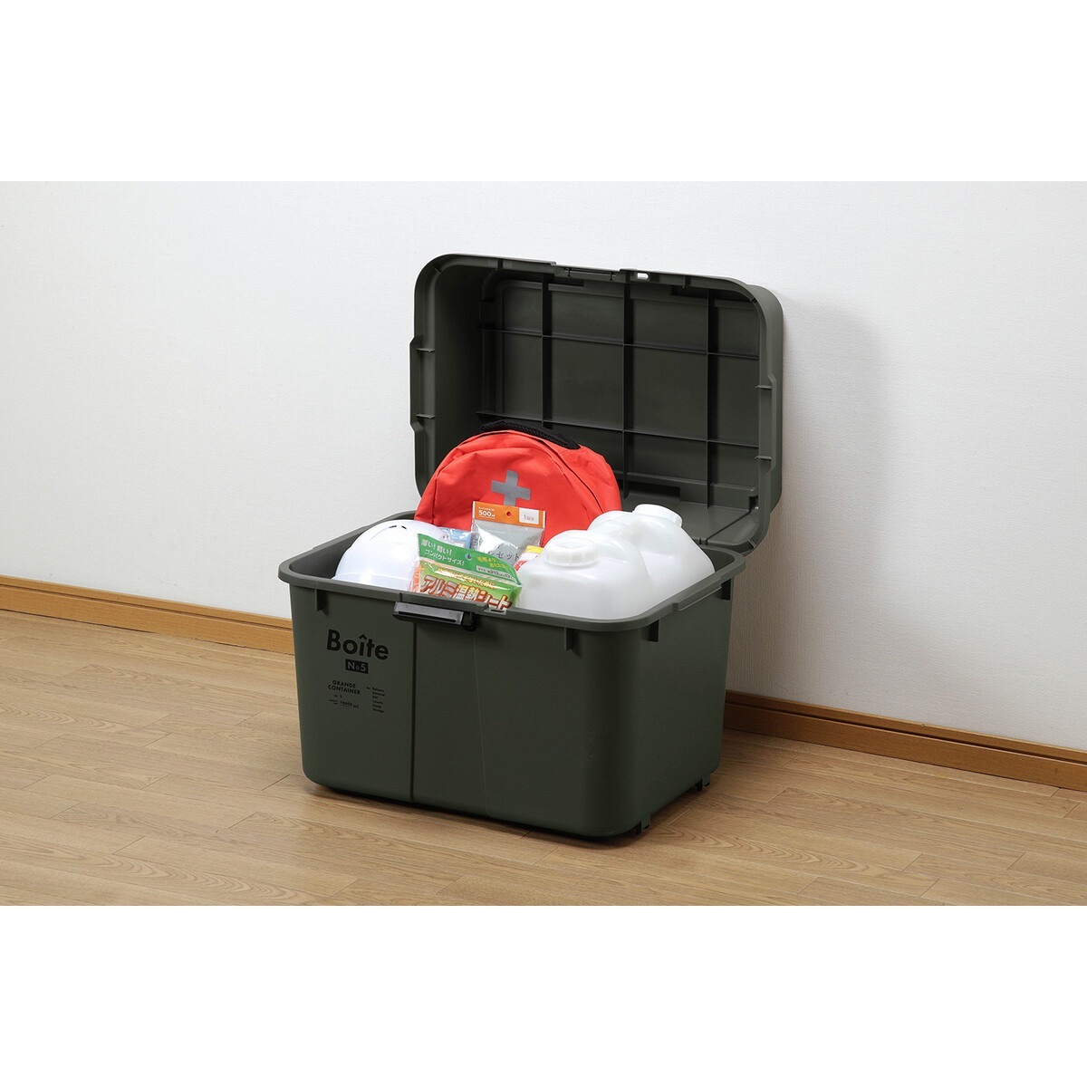 【送料無料】グリーンパル Boiteガレージ ベランダコンテナ70L カーキ MA-4013