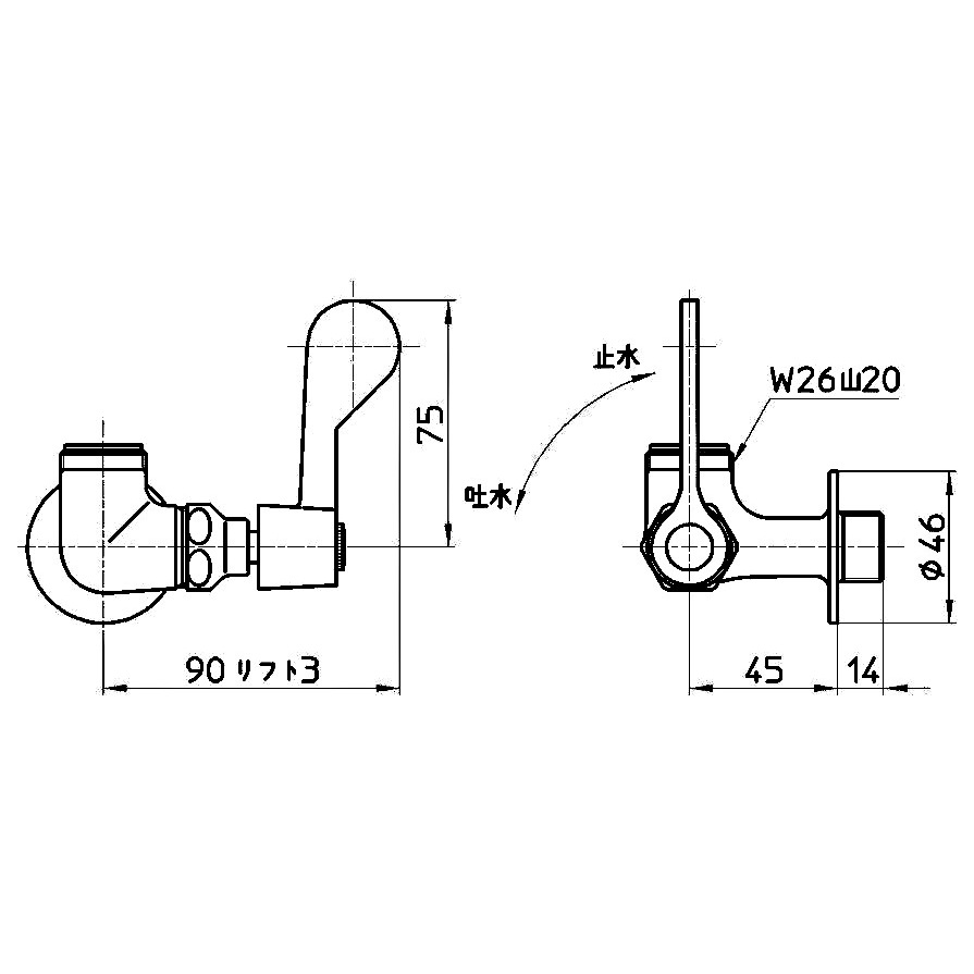 送料無料】サンエイ SANEI 厨房用横形自在水栓 本体のみ A2310F-13